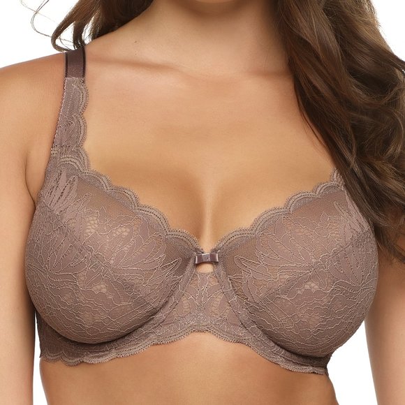 NWT Paramour By Felina Peridot Unlined Lace Bra Mink Color - Picture 3 of 5